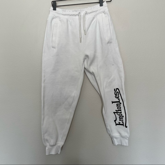 Emotionless wear white sweatpants stained joggers sz.S - Picture 1 of 4